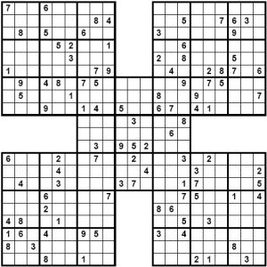 A free samurai sudoku puzzle to play online.